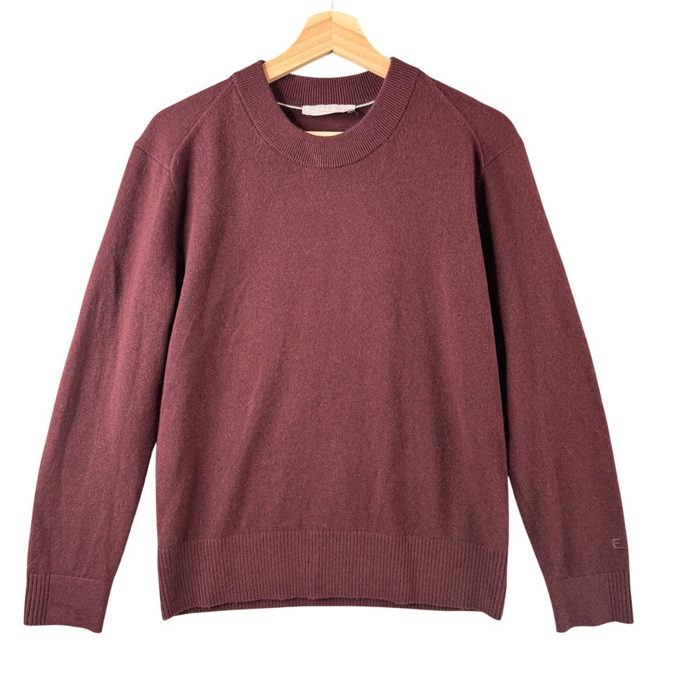 Everlane 100% Cashmere Crewneck Sweater Burgundy Red Mens Size M Long sleeve